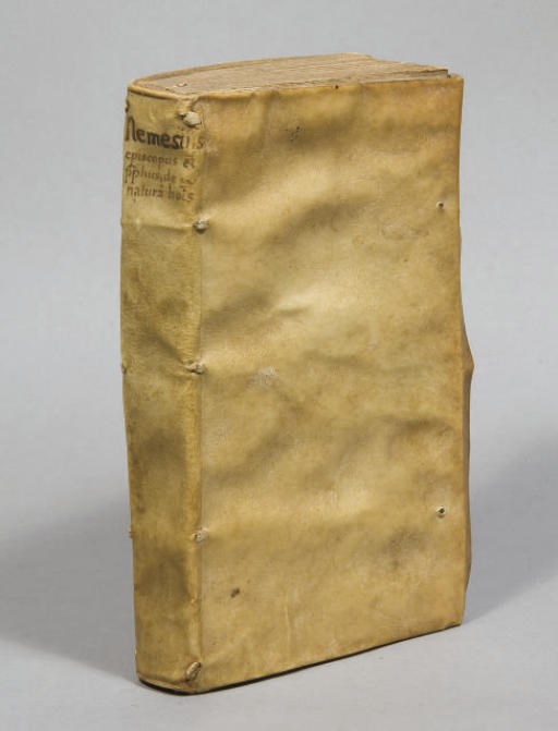 NEMESIUS, évêque d'Emesa. Nemesioi episcopoi kai philosophoi peri physeos anthropoi, biblion en. Anvers: Christophe Plantin, 1565.