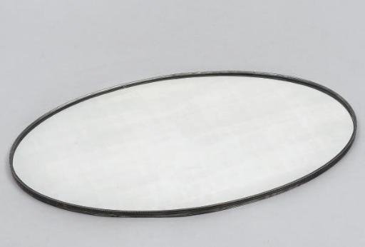 SURTOUT DE TABLE EN METAL ARGENTE ET GLACE
