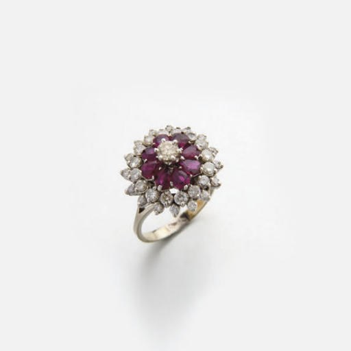 BAGUE RUBIS ET DIAMANTS