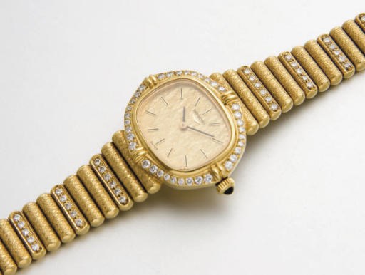 MONTRE BRACELET DE DAME EN OR ET DIAMANTS, PAR LONGINES