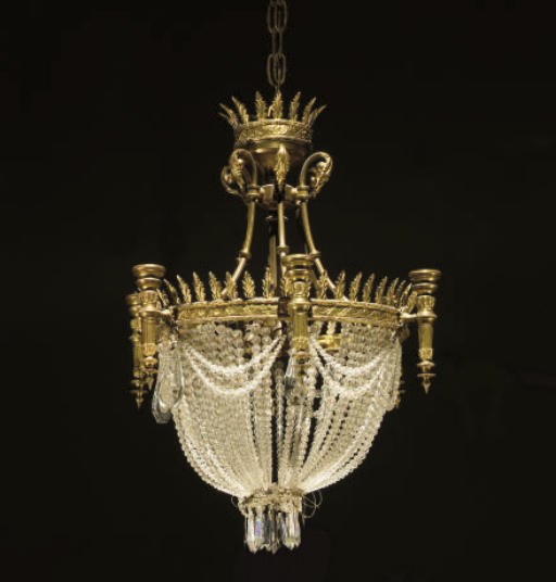 LUSTRE CORBEILLE DE STYLE EMPIRE