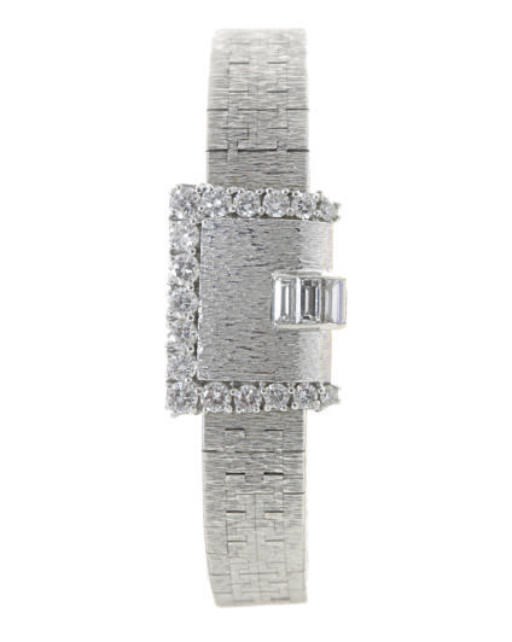 AN 18K WHITE GOLD AND DIAMOND WRISTWATCH, BY PIAGET