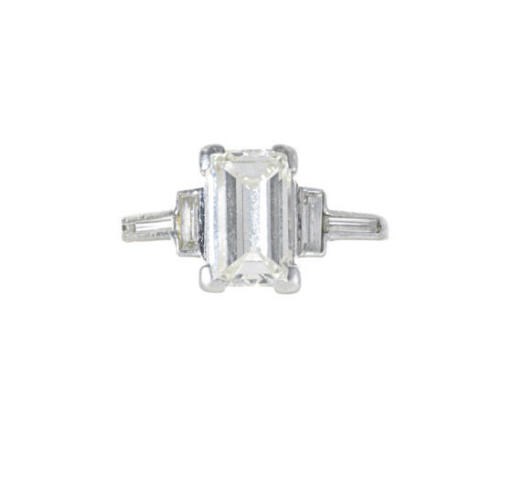 A DIAMOND AND PLATINUM RING