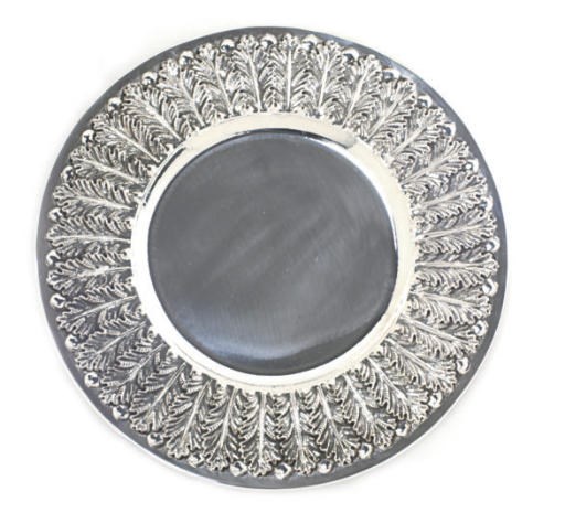 A SET OF SILVER CHARGERS, BY NARDI