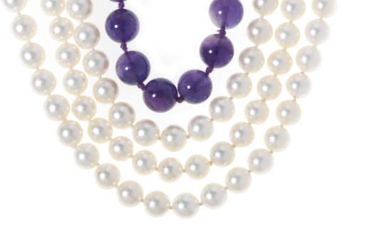 A GROUP OF CULTURED PEARL AND AMETHYST BEAD NECKLACES