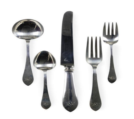 AN AMERICAN SILVER PART FLATWARE SERVICE,