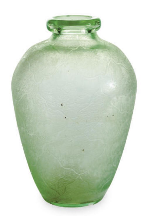A FRENCH ACID-ETCHED GLASS VASE,