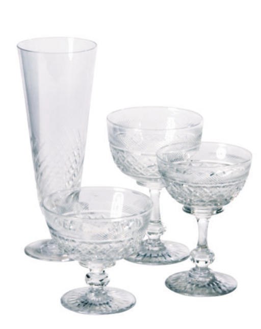 AN ENGLISH CUT GLASS STEMWARE PART SERVICE,