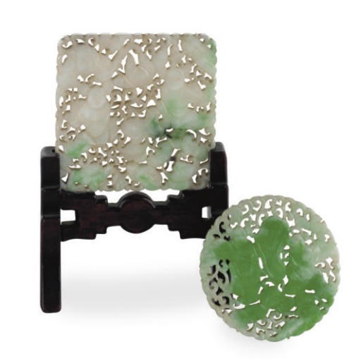 TWO CHINESE JADEITE PLAQUES,