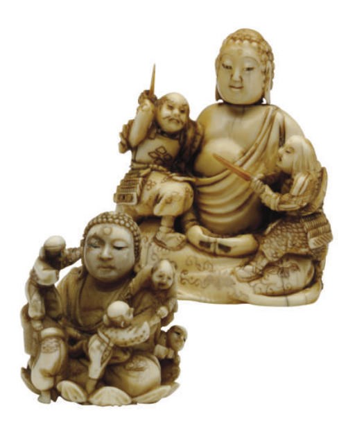 TWO JAPANESE IVORY NETUSKE,**