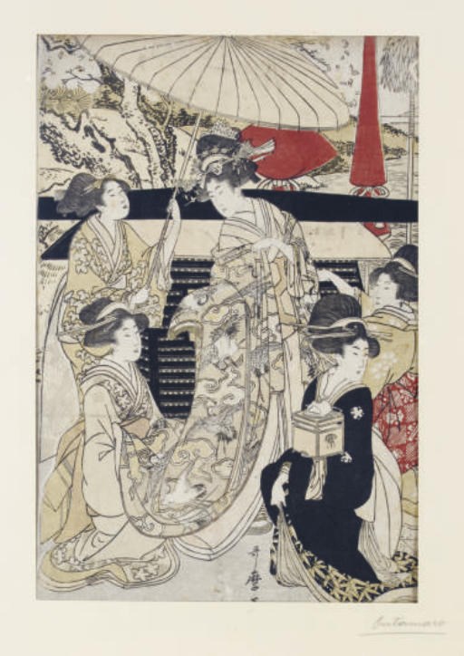 TWO JAPANESE WOOD BLOCK PRINTS,