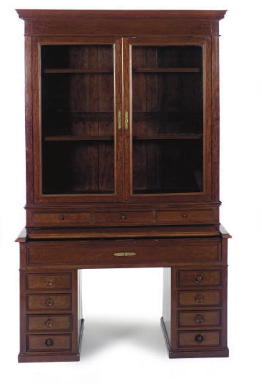 A MAHOGANY SECRETAIRE-BOOKCASE,