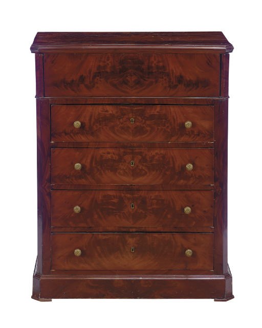 A CONTINENTAL MAHOGANY WASH STAND ON CHEST,