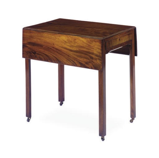 A GEORGE III MAHOGANY PEMBROKE TABLE,