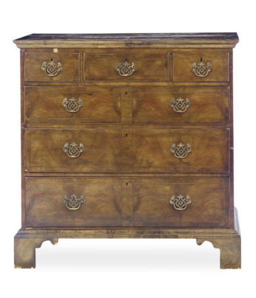 A GEORGE I WALNUT CHEST-OF-DRAWERS,