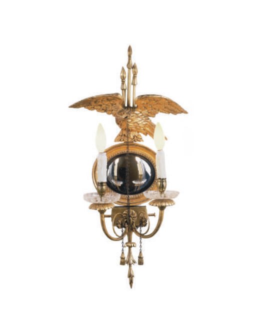 A PAIR OF GILTWOOD TWO-BRANCH GIRANDOLES,