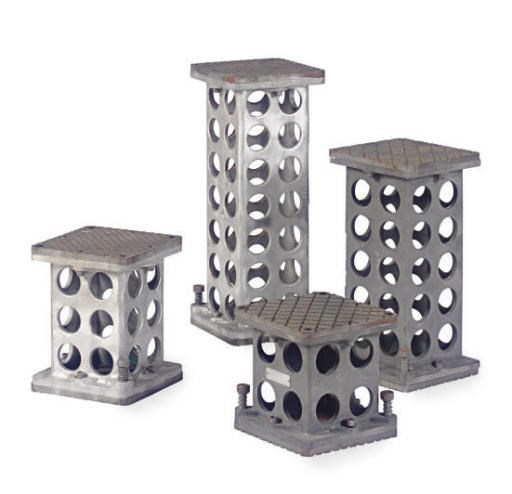 FIFTEEN COATED STEEL INDUSTRIAL BLOCKS,
