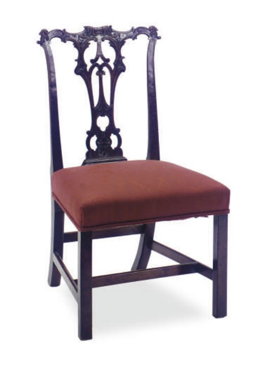 AN ENGLISH MAHOGANY SIDE CHAIR,