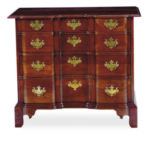 AN AMERICAN MAHOGANY CHEST-OF-DRAWERS,