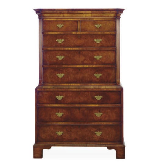 AN ENGLISH WALNUT CHEST-ON-CHEST,