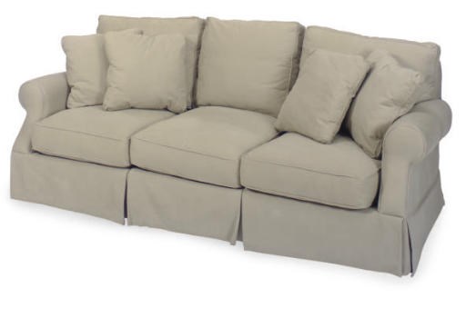 AN UPHOLSTERED SOFA,