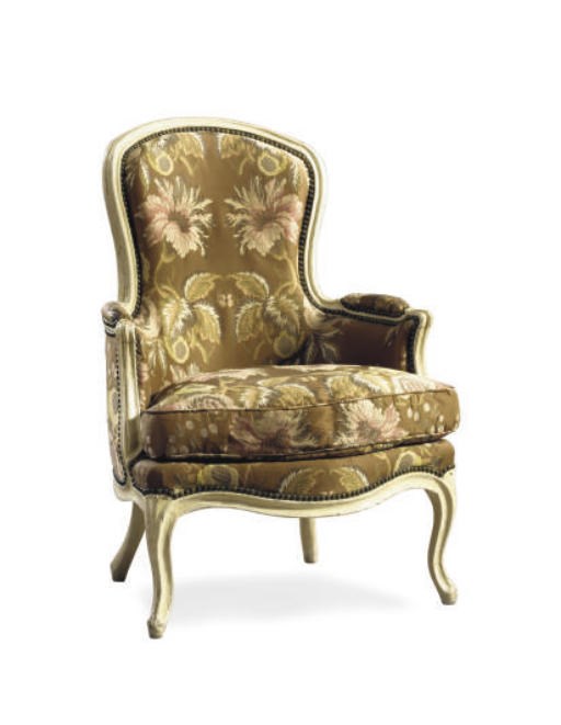 A LOUIX XV WHITE-PAINTED BERGERE,