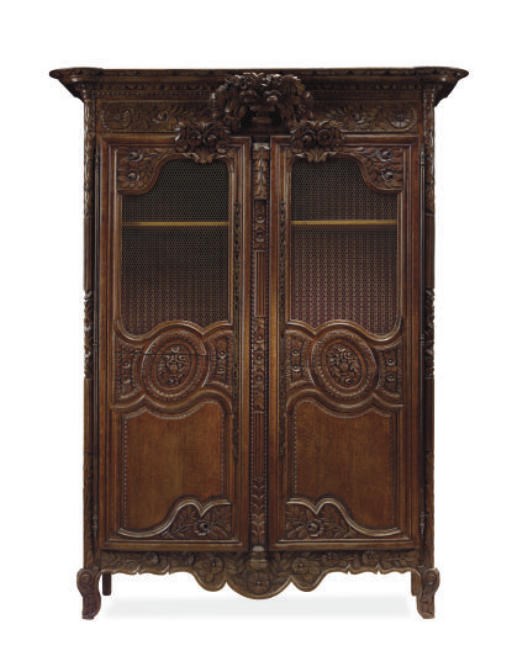 A FRENCH PROVINCIAL CARVED-OAK ARMOIRE,