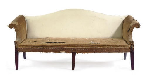A CHIPPENDALE MAHOGANY CAMEL-BACK SOFA