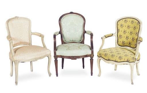 THREE FRENCH FAUTEUILS,