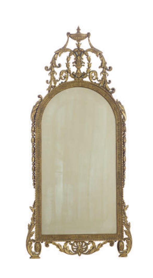 A GILTWOOD PART OVAL-FORM PIER MIRROR,