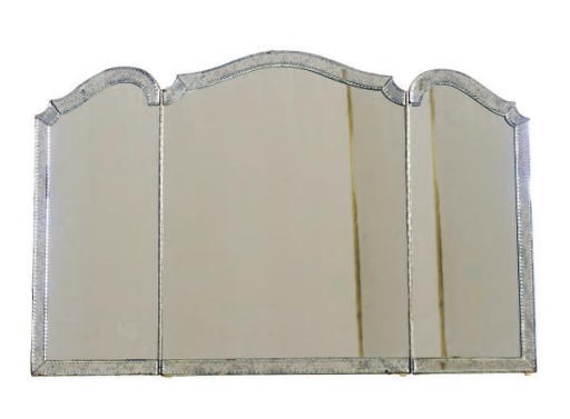 A CUT-GLASS VANITY MIRROR,