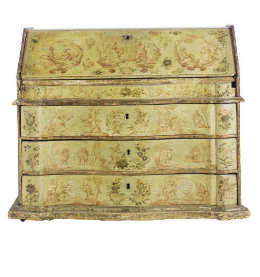 A CENTRAL EUROPEAN POLYCHROME-PAINTED BUREAU,