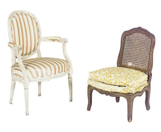 A LOUIS XV BEECHWOOD LOW CHAIR,