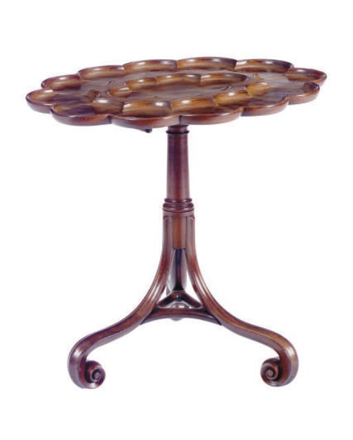 AN ENGLISH MAHOGANY TILT-TOP OVAL SUPPER TABLE,