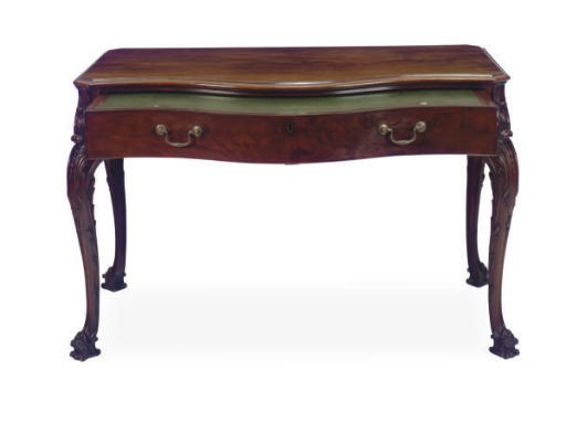 AN ENGLISH MAHOGANY SIDE OR HALL TABLE