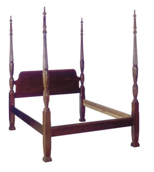 A MAHOGANY FOUR POSTER BED,