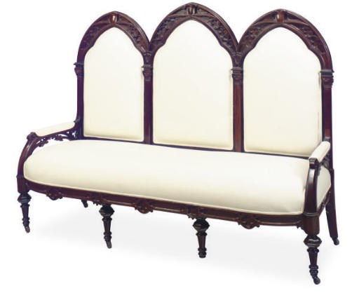 A GOTHIC REVIVAL ROSEWOOD SOFA**,