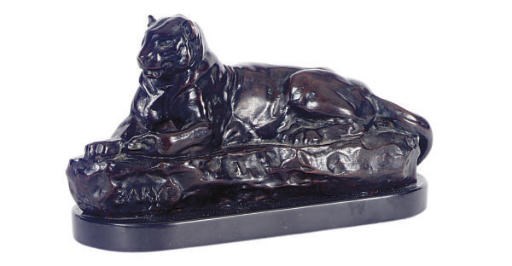 A PATINATED BRONZE FIGURE, 'PANTHER OF INDIA',