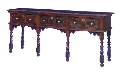 AN ENGLISH WALNUT DRESSER BASE,