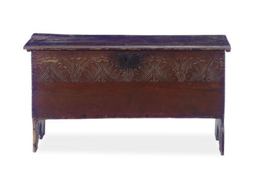TWO NORTH EUROPEAN OAK AND PINE COFFERS,