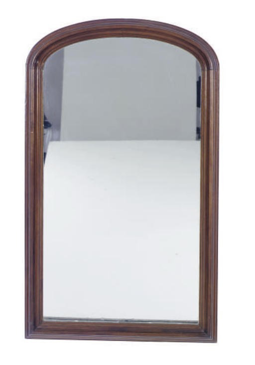 A VICTORIAN MAHOGANY OVERMANTEL MIRROR,