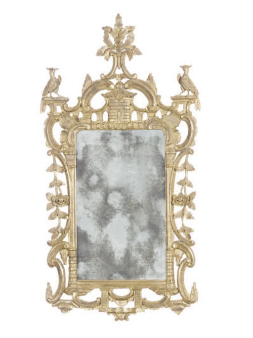 A PAIR OF GILTWOOD WALL MIRRORS,