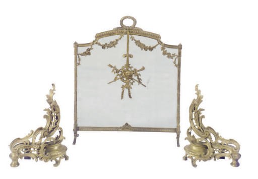 A PAIR OF FRENCH ORMOLU CHENETS,