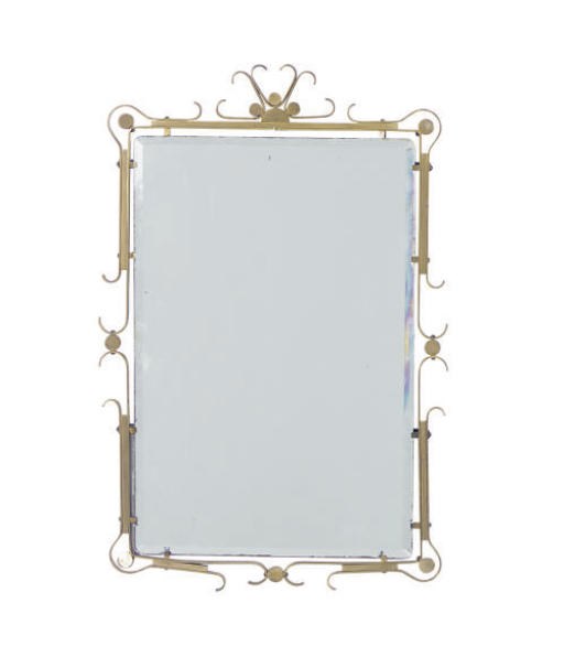 AN ART DECO GILT-METAL MIRROR,