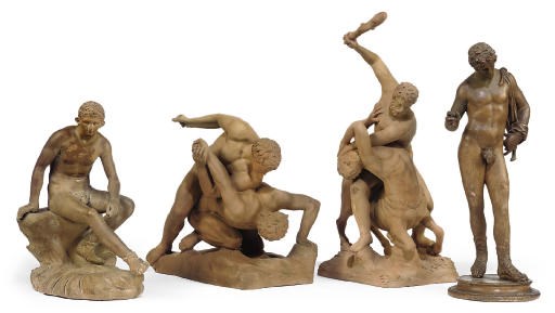 A COLLECTION OF FOUR ITALIAN TERRACOTTA FIGURES OR GROUPS