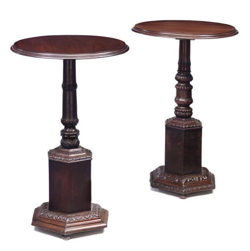 TWO SIMILAR WALNUT OCCASIONAL TABLES
