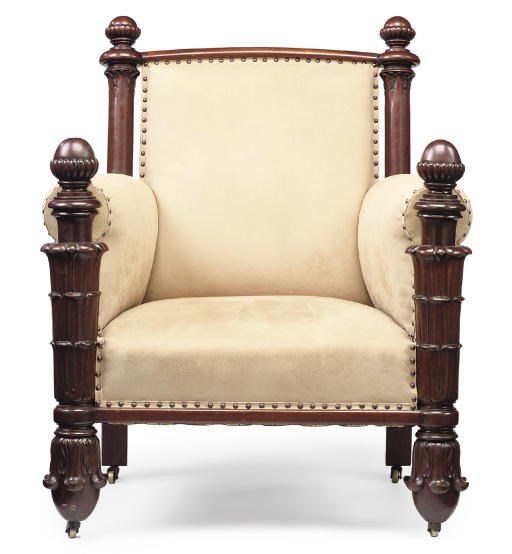 AN IRISH MAHOGANY ARMCHAIR