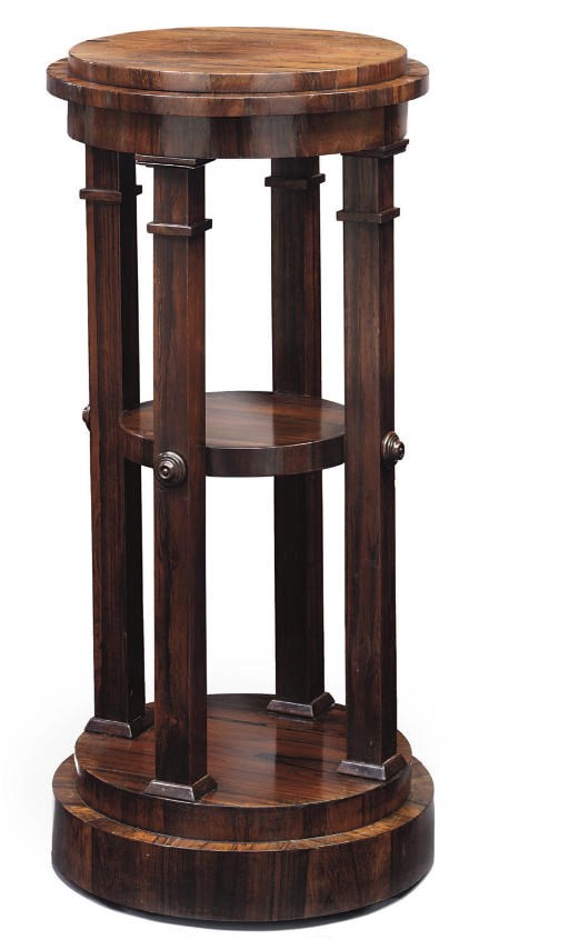 A REGENCY ROSEWOOD PEDESTAL