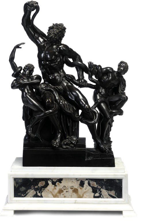 AN ITALIAN BRONZE GROUP OF LAOCOÖN