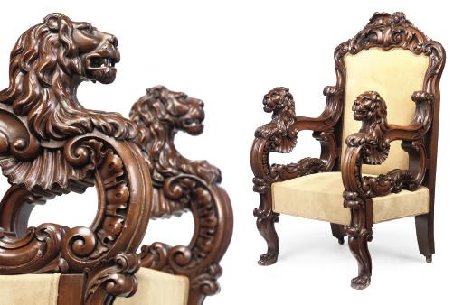 AN IRISH MAHOGANY ARMCHAIR